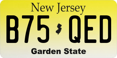 NJ license plate B75QED