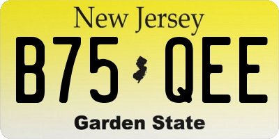 NJ license plate B75QEE