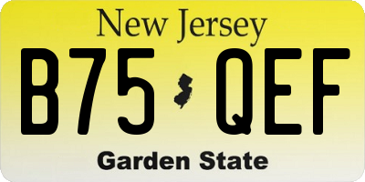 NJ license plate B75QEF