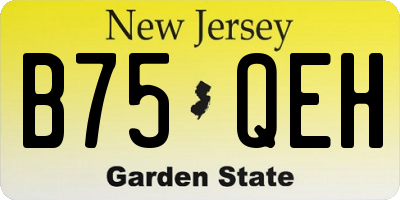 NJ license plate B75QEH