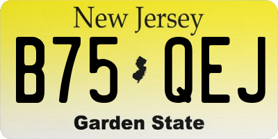 NJ license plate B75QEJ
