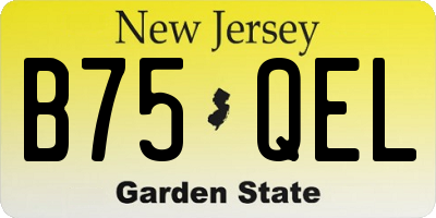 NJ license plate B75QEL