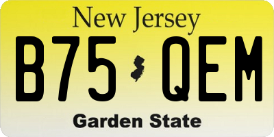 NJ license plate B75QEM