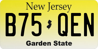 NJ license plate B75QEN