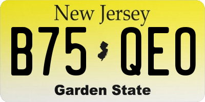 NJ license plate B75QEO