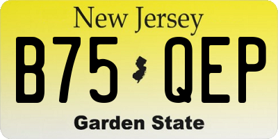 NJ license plate B75QEP