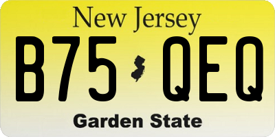 NJ license plate B75QEQ