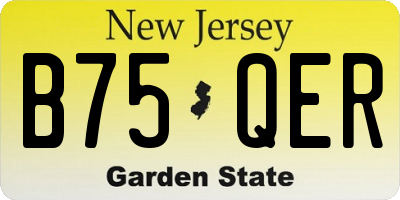 NJ license plate B75QER