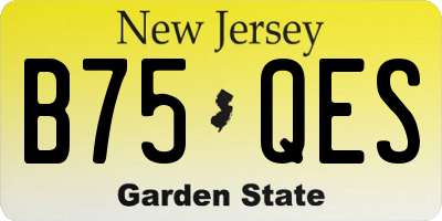 NJ license plate B75QES