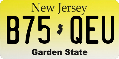 NJ license plate B75QEU