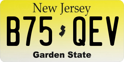 NJ license plate B75QEV