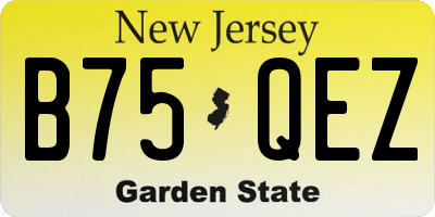NJ license plate B75QEZ