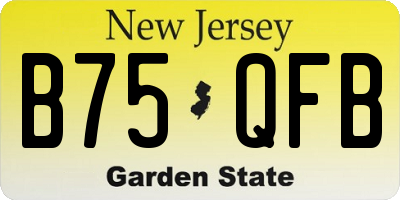 NJ license plate B75QFB