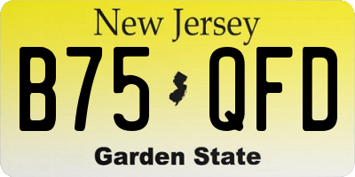 NJ license plate B75QFD
