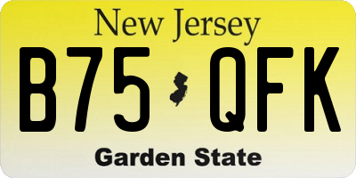 NJ license plate B75QFK