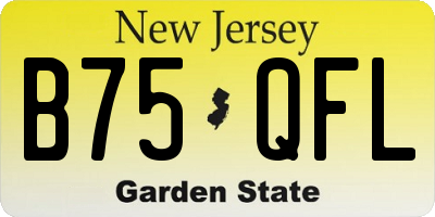 NJ license plate B75QFL