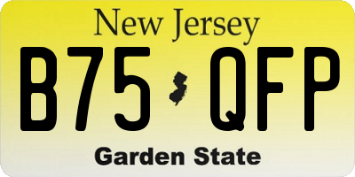 NJ license plate B75QFP