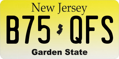 NJ license plate B75QFS