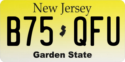 NJ license plate B75QFU