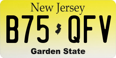 NJ license plate B75QFV