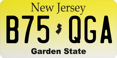 NJ license plate B75QGA