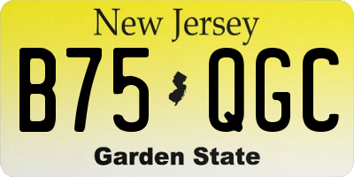 NJ license plate B75QGC