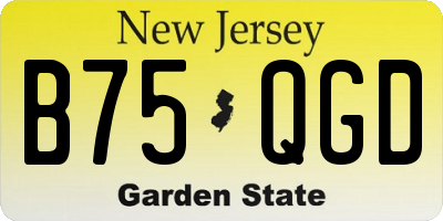 NJ license plate B75QGD
