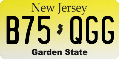 NJ license plate B75QGG