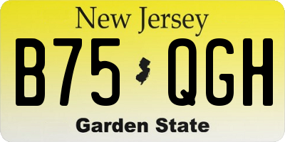 NJ license plate B75QGH