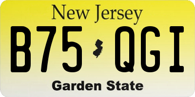 NJ license plate B75QGI