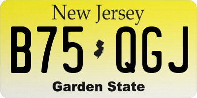 NJ license plate B75QGJ