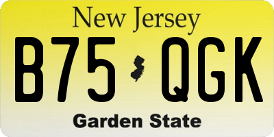 NJ license plate B75QGK