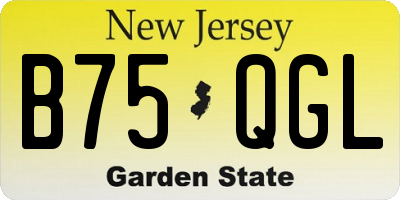 NJ license plate B75QGL