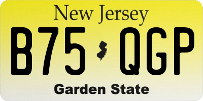 NJ license plate B75QGP