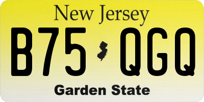 NJ license plate B75QGQ