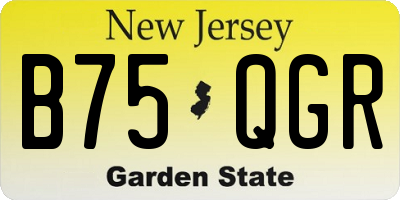 NJ license plate B75QGR