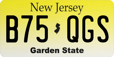 NJ license plate B75QGS