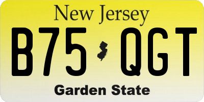 NJ license plate B75QGT