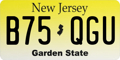 NJ license plate B75QGU