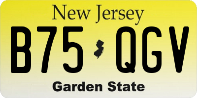 NJ license plate B75QGV
