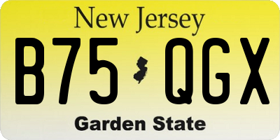 NJ license plate B75QGX