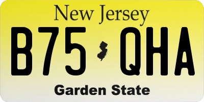 NJ license plate B75QHA