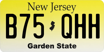 NJ license plate B75QHH