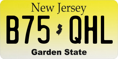NJ license plate B75QHL