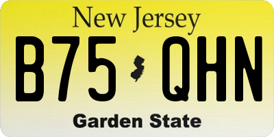 NJ license plate B75QHN