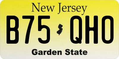 NJ license plate B75QHO