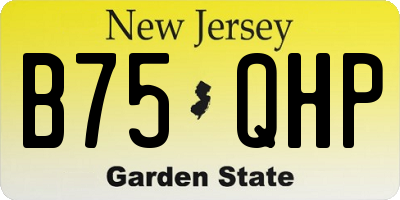 NJ license plate B75QHP