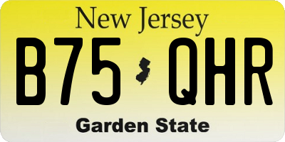 NJ license plate B75QHR
