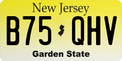 NJ license plate B75QHV