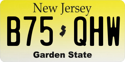 NJ license plate B75QHW